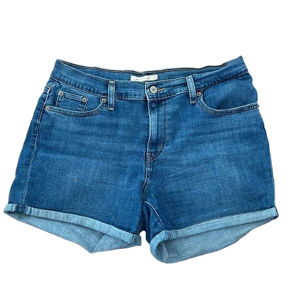 Levi's Mid Length Cuffed Jean Denim Shorts Size 32 - Picture 1 of 11